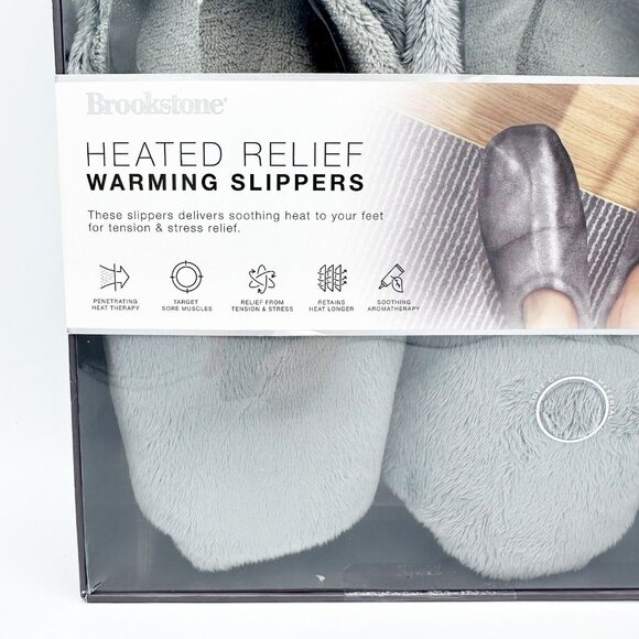 Brookstone Heated Relief Warming Slipper Cedarwood Scented Aromatherapy NIB OSFM - Picture 5 of 6